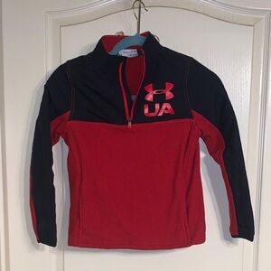 Under Armour Black and Red Half-Zip Pullover